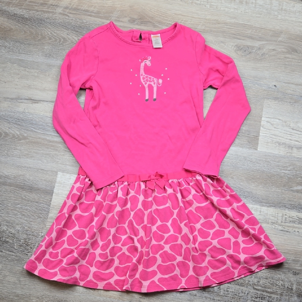 Gymboree 12 Loveable Giraffe Knit Pink Dress Long Sleeve Girls